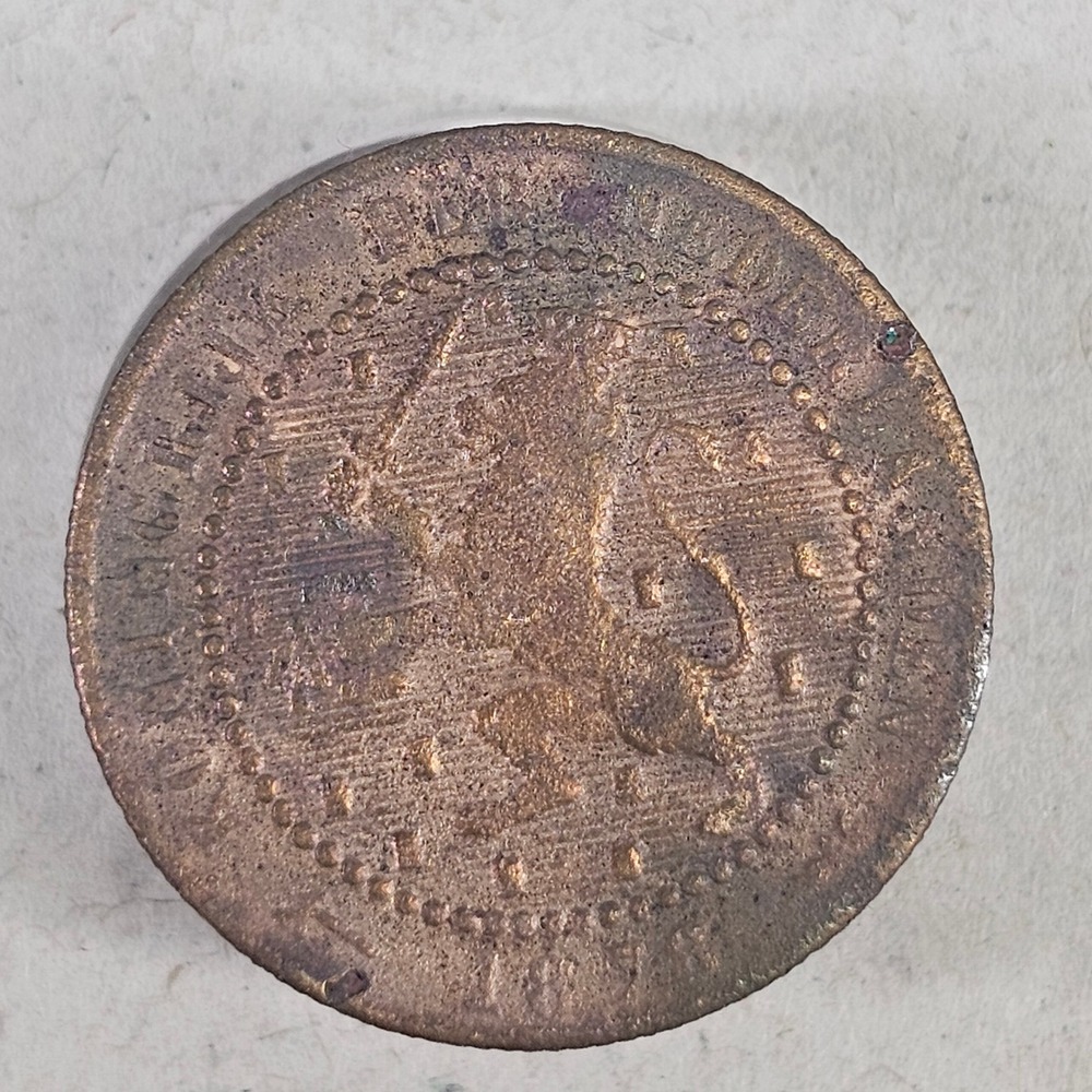 1878 Netherlands 1 Cent Bronze Coin Willem III Dutch Lion 3165
